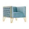 Discount 🎉 Manhattan Comfort Vector Accent Chair in Ocean Blue and Gold 🤩 -Manhattan Comfort Online Shop Belk 2309