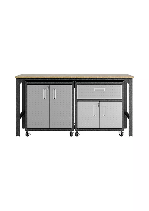 Buy 🤩 Manhattan Comfort Fortress 3-Piece Mobile Space-Saving Garage Cabinet and Worktable 2.0 in Grey 🥰 4 Buy 🤩 Manhattan Comfort Fortress 3-Piece Mobile Space-Saving Garage Cabinet and Worktable 2.0 in Grey 🥰 - Image 2