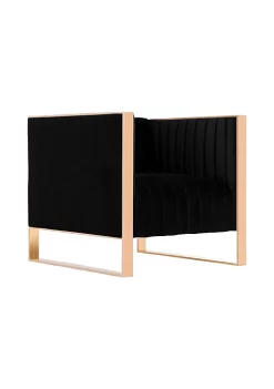 Discount 😀 Manhattan Comfort Trillium Accent Chair in Black and Rose Gold 🎁