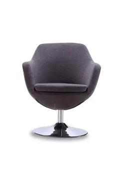 Flash Sale 🔥 Manhattan Comfort Caisson Swivel Accent Chair in Grey and Polished Chrome (Set of 2) 🧨 -Manhattan Comfort Online Shop Belk 2335