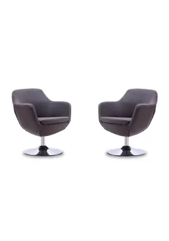 Flash Sale 🔥 Manhattan Comfort Caisson Swivel Accent Chair in Grey and Polished Chrome (Set of 2) 🧨 -Manhattan Comfort Online Shop Belk 2336