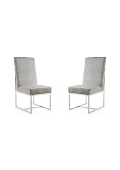 Flash Sale 👍 Manhattan Comfort Element Velvet Dining Chair in Steel (Set of 2) ✨ -Manhattan Comfort Online Shop Belk 2341