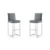 Buy 👍 Manhattan Comfort Element 29" Faux Leather Bar Stool in Graphite and Polished Chrome (Set of 2) 🔔 -Manhattan Comfort Online Shop Belk 2352