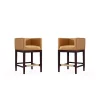 New ❤️ Manhattan Comfort Kingsley Counter Stool in Camel and Dark Walnut (Set of 2) 🤩 -Manhattan Comfort Online Shop Belk 2370