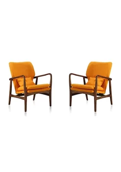 Best Sale 😀 Manhattan Comfort Bradley Accent Chair in Yellow and Walnut 🎁