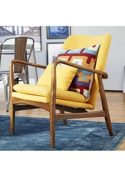 Best Sale 😀 Manhattan Comfort Bradley Accent Chair in Yellow and Walnut 🎁 -Manhattan Comfort Online Shop Belk 2381