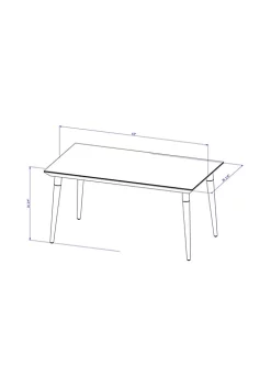 Coupon 😉 Manhattan Comfort Utopia 62.99" Dining Table in White Gloss and Maple Cream ⭐ -Manhattan Comfort Online Shop Belk 2386