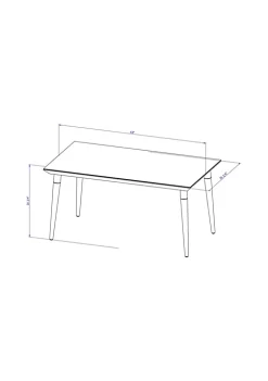 Outlet 🔥 Manhattan Comfort Utopia 62.99" Dining Table in Off White and Maple Cream 🤩 -Manhattan Comfort Online Shop Belk 2392