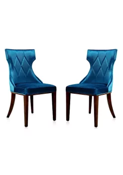 Best reviews of 🔥 Manhattan Comfort Reine Velvet Dining Chair (Set of Two) in Cobalt Blue and Walnut ⭐