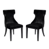 Discount ⭐ Manhattan Comfort Reine Velvet Dining Chair (Set of Two) in Black and Walnut 🤩 -Manhattan Comfort Online Shop Belk 2418
