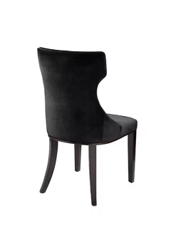 Discount ⭐ Manhattan Comfort Reine Velvet Dining Chair (Set of Two) in Black and Walnut 🤩 -Manhattan Comfort Online Shop Belk 2420