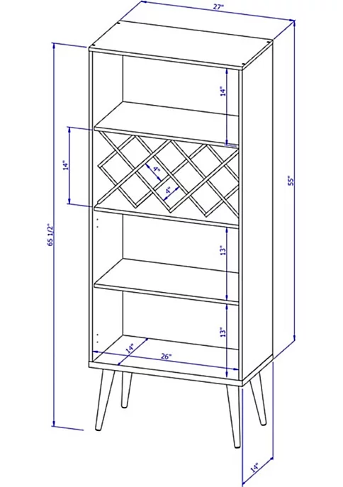 Outlet ๐ Manhattan Comfort Utopia China Cabinet in White Gloss and Maple Cream โ 4 Outlet ๐ Manhattan Comfort Utopia China Cabinet in White Gloss and Maple Cream โ - Image 2