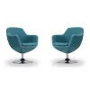 Cheapest ❤️ Manhattan Comfort Caisson Swivel Accent Chair in Blue and Polished Chrome 😀 -Manhattan Comfort Online Shop Belk 2450