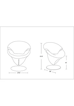 Promo 🎉 Manhattan Comfort Tulip Swivel Accent Chair in Orange and Polished Chrome 🛒 -Manhattan Comfort Online Shop Belk 2474