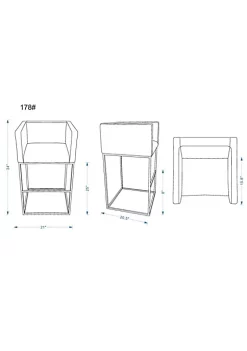 Buy 🎁 Manhattan Comfort Embassy Counter Stool in Grey and Black 👏 -Manhattan Comfort Online Shop Belk 2521