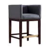 New 👏 Manhattan Comfort Kingsley Counter Stool in Grey and Dark Walnut 🎉 -Manhattan Comfort Online Shop Belk 2536
