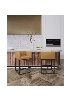 Discount 😉 Manhattan Comfort Embassy 34 in. Metal Counter Height Bar Stool in Clay 👏 -Manhattan Comfort Online Shop Belk 2549