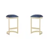 Wholesale 🥰 Manhattan Comfort Aura Bar Stool in Blue and Polished Brass ⌛ -Manhattan Comfort Online Shop Belk 2561