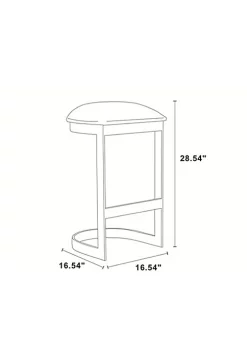 Wholesale 🥰 Manhattan Comfort Aura Bar Stool in Blue and Polished Brass ⌛ -Manhattan Comfort Online Shop Belk 2563