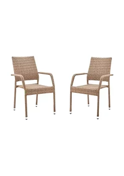 Cheapest ✔️ Manhattan Comfort 2-Piece Genoa Patio Dining Armchair in Nature Tan Weave 🎁 -Manhattan Comfort Online Shop Belk 2570