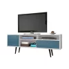 Budget 🥰 Manhattan Comfort Liberty 70.86" Mid-Century Modern TV Stand in White and Aqua Blue 😉 -Manhattan Comfort Online Shop Belk 2571