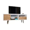 Wholesale ✔️ Manhattan Comfort Liberty 70.86" Mid-Century Modern TV Stand in White and 3D Brown Prints 💯 -Manhattan Comfort Online Shop Belk 2575