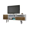 Discount 👏 Manhattan Comfort Liberty 70.86" Mid-Century Modern TV Stand in White and Rustic Brown 🎁 -Manhattan Comfort Online Shop Belk 2577