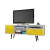 Top 10 😀 Manhattan Comfort Liberty 70.86" Mid-Century Modern TV Stand in White and Yellow 👏 -Manhattan Comfort Online Shop Belk 2583