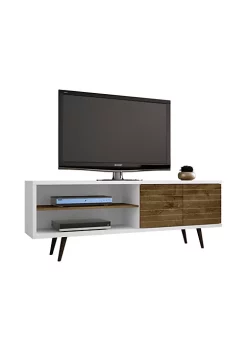 Wholesale 🔥 Manhattan Comfort Liberty 62.99" Mid-Century Modern TV Stand in White and Rustic Brown 🌟