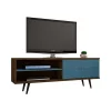 Best deal ⭐ Manhattan Comfort Liberty 62.99" Mid-Century Modern TV Stand in Rustic Brown and Aqua Blue 🎉 -Manhattan Comfort Online Shop Belk 2597