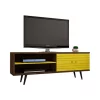 Best deal 🤩 Manhattan Comfort Liberty 62.99" Mid-Century Modern TV Stand in Rustic Brown and Yellow 🔥 -Manhattan Comfort Online Shop Belk 2601