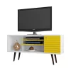 Best Pirce ✨ Manhattan Comfort Liberty 53.14" Mid-Century Modern TV Stand in White and Yellow ⭐ -Manhattan Comfort Online Shop Belk 2619