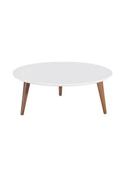 Hot Sale 😉 Manhattan Comfort Moore 23.62" Round Low Coffee Table in White Gloss 😀