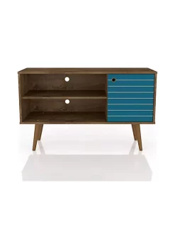 Deals 🔥 Manhattan Comfort Liberty 42.52" TV Stand in Rustic Brown and Aqua Blue 😉