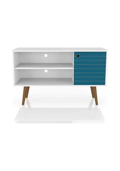 Top 10 ๐งจ Manhattan Comfort Liberty 42.52" TV Stand in White and Aqua Blue โ๏ธ