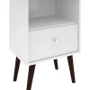 Cheap 🌟 Manhattan Comfort Liberty Mid-Century Modern Nightstand 1.0 in White 🥰 -Manhattan Comfort Online Shop Belk 2690