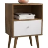 Cheap 👏 Manhattan Comfort Liberty Nightstand 1.0 in Rustic Brown and White 💯 -Manhattan Comfort Online Shop Belk 2696