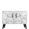 Promo 🔥 Manhattan Comfort White Marble Amsterdam Double Side Table 2.0 😍 -Manhattan Comfort Online Shop Belk 432