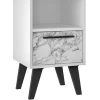 Discount 😍 Manhattan Comfort White Marble Amsterdam Nightstand 1.0 ❤️ -Manhattan Comfort Online Shop Belk 450