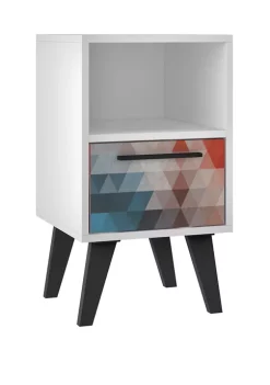 Discount 😍 Manhattan Comfort White Marble Amsterdam Nightstand 1.0 ❤️ -Manhattan Comfort Online Shop Belk 452