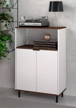 Best deal 👏 Manhattan Comfort Mosholu Nut Accent Cabinet ⭐