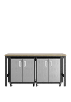 Discount 😍 Manhattan Comfort Fortress 3 Piece Mobile Garage Cabinet and Worktable 1.0 🛒