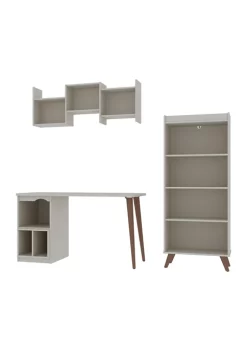 Buy ⭐ Manhattan Comfort Hampton 3-Piece Extra Storage Home Office Set in White 👏