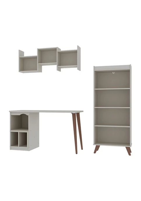 Buy ⭐ Manhattan Comfort Hampton 3-Piece Extra Storage Home Office Set in White 👏 3 Buy ⭐ Manhattan Comfort Hampton 3-Piece Extra Storage Home Office Set in White 👏