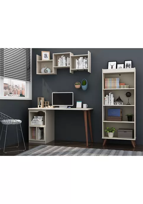 Buy ⭐ Manhattan Comfort Hampton 3-Piece Extra Storage Home Office Set in White 👏 4 Buy ⭐ Manhattan Comfort Hampton 3-Piece Extra Storage Home Office Set in White 👏 - Image 2