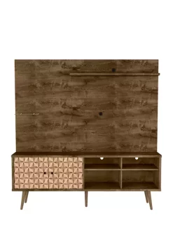 Outlet ๐ฅ Manhattan Comfort 70.87 Inch White and Rustic Brown Liberty Freestanding Entertainment Center ๐งจ