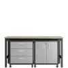 Hot Sale 🌟 Manhattan Comfort Fortress 3 Piece Mobile Garage Cabinet and Worktable 3.0 😍 -Manhattan Comfort Online Shop Belk 963