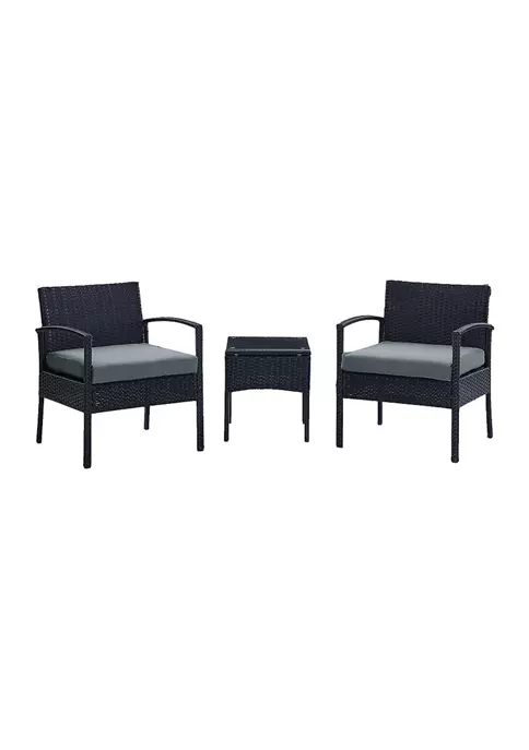 Outlet 🔔 Manhattan Comfort Noli Patio 2- Person Seating Group with End Table 🛒 3 Outlet 🔔 Manhattan Comfort Noli Patio 2- Person Seating Group with End Table 🛒