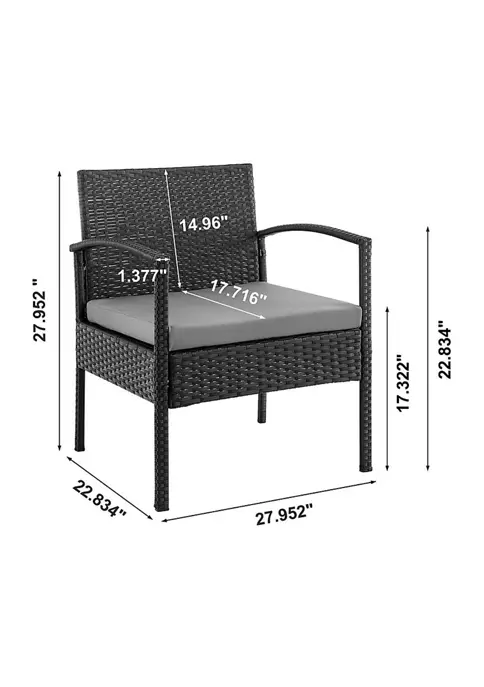 Outlet 🔔 Manhattan Comfort Noli Patio 2- Person Seating Group with End Table 🛒 5 Outlet 🔔 Manhattan Comfort Noli Patio 2- Person Seating Group with End Table 🛒 - Image 3