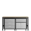 Top 10 💯 Manhattan Comfort 3 Piece Gray Fortress Mobile Garage Cabinet and Worktable 5.0 👏 -Manhattan Comfort Online Shop Belk 976